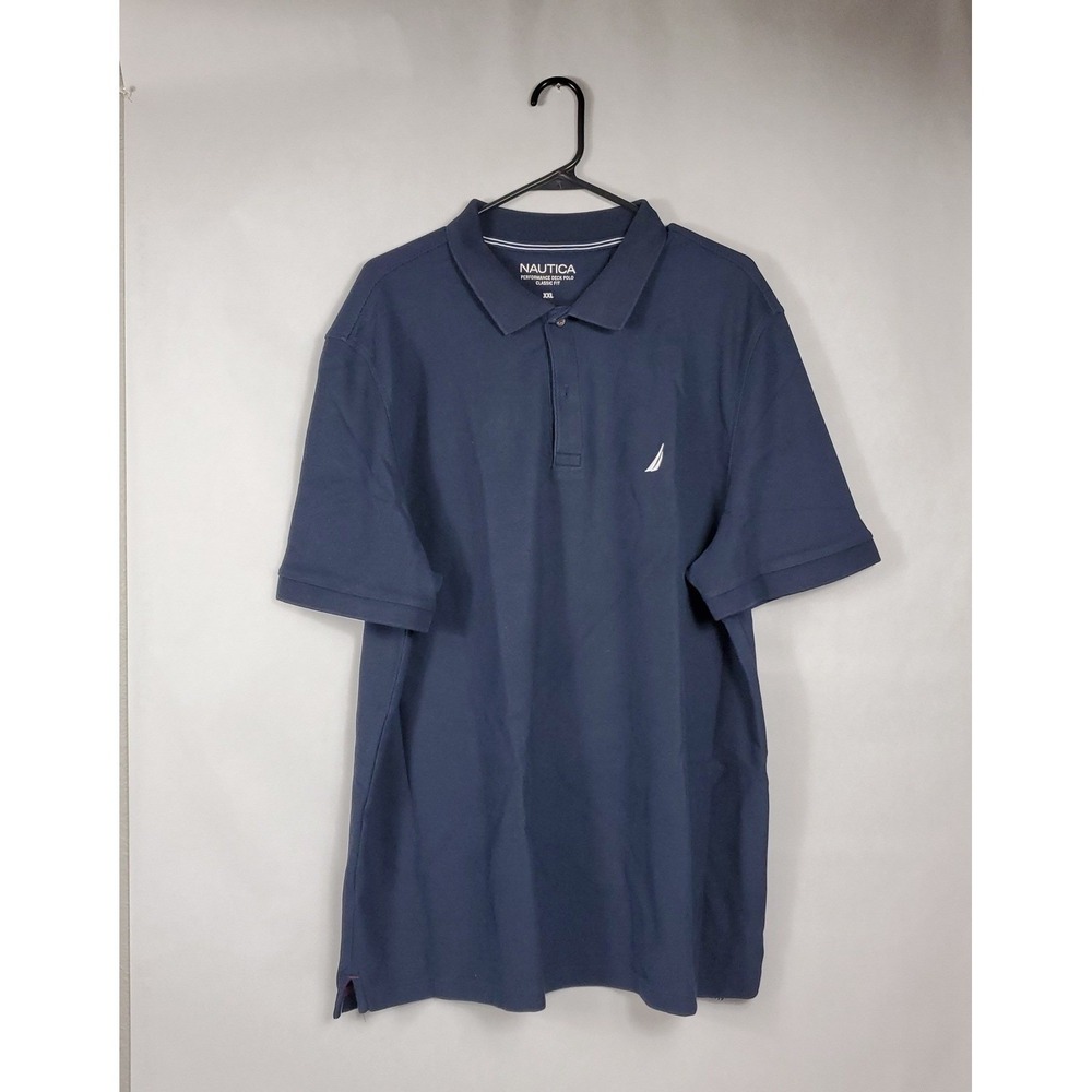 Nautica Mens Performance Deck Polo Shirt Navy Blue Classic Fit XXL Short Sleeve